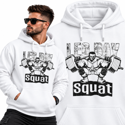 BLUZA Z KAPTUREM NA SIŁOWNIĘ LEG DAY